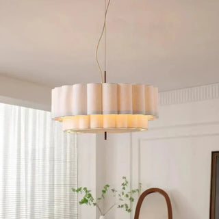 NULA White Cream Fluted Modern Pendant – view 2
