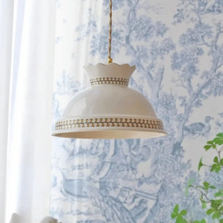 AMINAH White Ceramic Vintage Style Ceiling Light – view 1