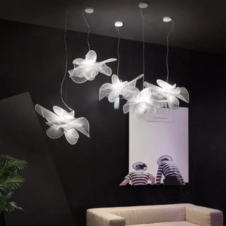 Minimalist white pendant ceiling light, Scandinavian design with gentle downward illumination