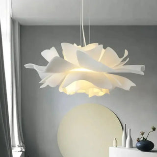 White flower pendant light, modern floral living room ceiling hanging fixture