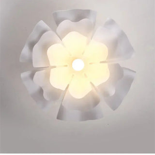 Contemporary white flower pendant light, modern floral living room ceiling fixture