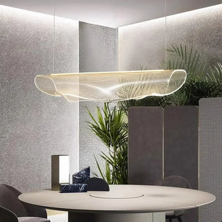 White LED hanging lamp, adjustable black bracket design for modern spaces