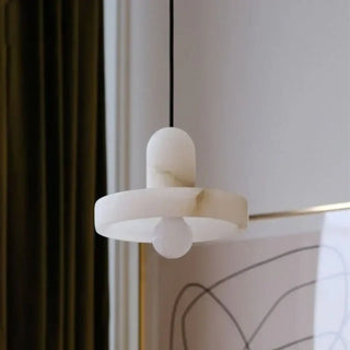 DURALI Modern White Stone Ceiling Light – view 4