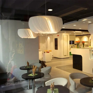 LIDI Modern White Pleated Design Ceiling Light – view 1