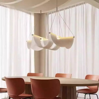FLUSHIA White Fabric Pendant Dining Room Ceiling Light – view 5