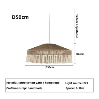 Bohemian Pendant Light – Handcrafted Natural Fiber Lighting | Eco Friendly Lamp