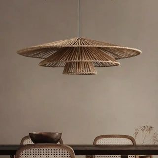 GIRAI Bohemian Rattan Fan Ceiling Light – view 4