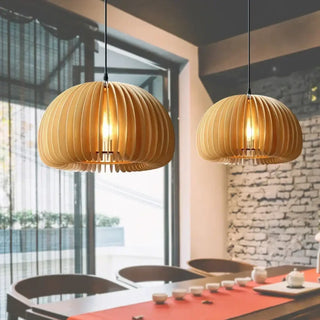 GANIC Organic Carved Wood Ceiling Light – view 1