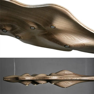 DIBOIS Modern Wavy Wood Design Ceiling Light – view 3