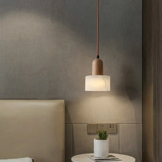 NESERE Scandinavian Wood and Marble Style Ceiling Light – view 1