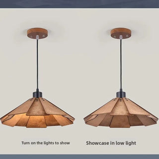 Wooden pendant ceiling light, solid walnut design for contemporary living room