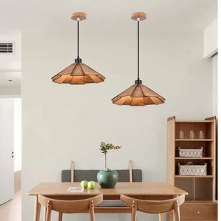 Artisan solid walnut hanging lamp, modern wooden pendant, warm dining room light