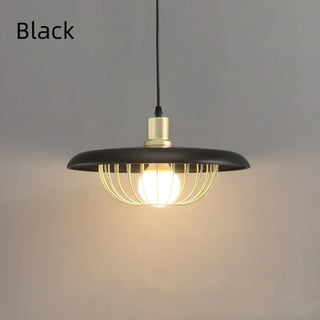 Designer wooden pendant, gold metal round shade ceiling hanging fixture