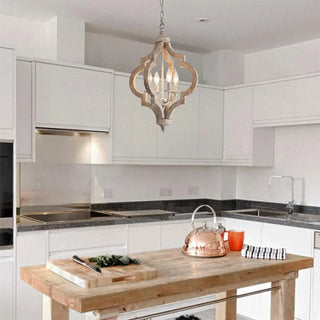 DOLUVE Wood and Metal Lantern-Style Ceiling Light – view 3