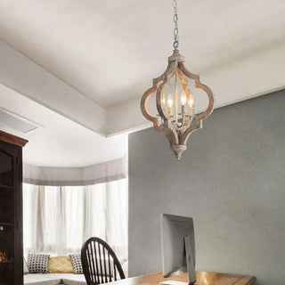 DOLUVE Wood and Metal Lantern-Style Ceiling Light – view 5