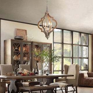 DOLUVE Wood and Metal Lantern-Style Ceiling Light – view 2