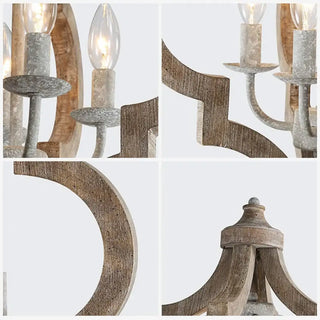 DOLUVE Wood and Metal Lantern-Style Ceiling Light – view 7