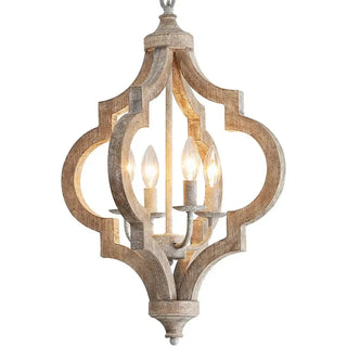 DOLUVE Wood and Metal Lantern-Style Ceiling Light – view 6