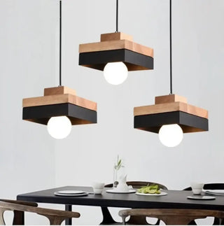 Scandinavian wooden pendant light, minimalist warm wood hanging ceiling fixture