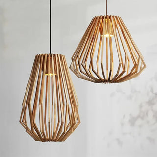 GEO Natural Wood Geometric Ceiling Light – view 3