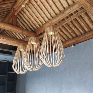 GEO Natural Wood Geometric Ceiling Light – view 1