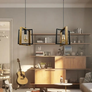 BIQUE Vintage Style Wood Natural Kitchen Ceiling Light – view 1