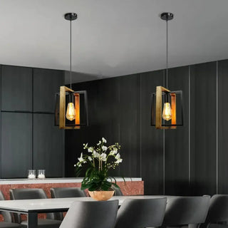 BIQUE Vintage Style Wood Natural Kitchen Ceiling Light – view 2