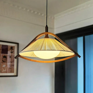 LILANE Vintage Wood and Fabric Ceiling Light – view 5