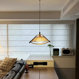 LILANE Vintage Wood and Fabric Ceiling Light – view 3