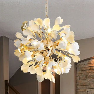 CUNI Ball Suspension with White Acrylic Petals Ceiling Light – view 3