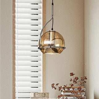MINA Brown Glass Ball Silver LED Spot Ceiling Light – view 3