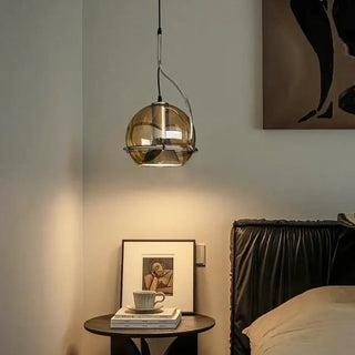 MINA Brown Glass Ball Silver LED Spot Ceiling Light – view 4