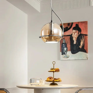 MINA Brown Glass Ball Silver LED Spot Ceiling Light – view 5