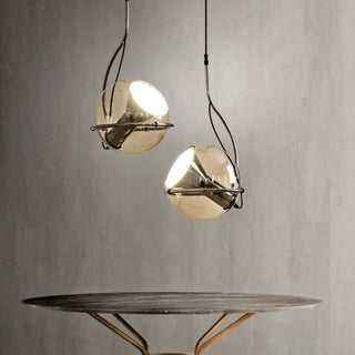 MINA Brown Glass Ball Silver LED Spot Ceiling Light – view 2