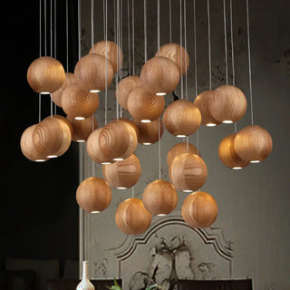 BOUBOU Wood Brown Bowls Ceiling Light – view 2