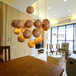 BOUBOU Wood Brown Bowls Ceiling Light – view 3