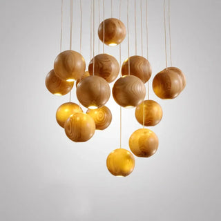 BOUBOU Wood Brown Bowls Ceiling Light – view 1