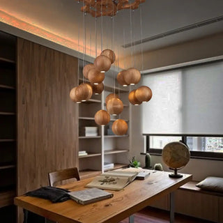 BOUBOU Wood Brown Bowls Ceiling Light – view 4