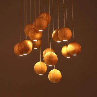 BOUBOU Wood Brown Bowls Ceiling Light – view 6