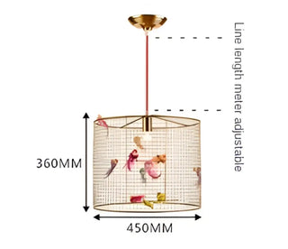 CASEAUX Gilded Cage with Decorative Birds Ceiling Light – view 8