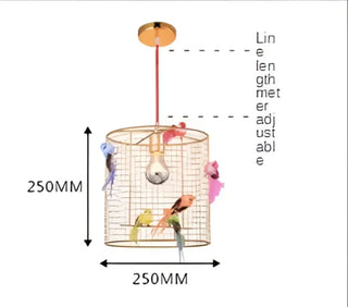 CASEAUX Gilded Cage with Decorative Birds Ceiling Light – view 7