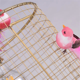 CASEAUX Gilded Cage with Decorative Birds Ceiling Light – view 6
