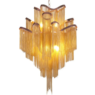 CHAINA Cascade Metallic Chain Ceiling Light – view 3