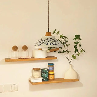 CERAMI White Ceramic with Blue Pattern Ceiling Light – view 2
