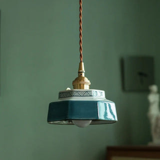 GOURE Retro Ceramic Design Ceiling Light – view 1