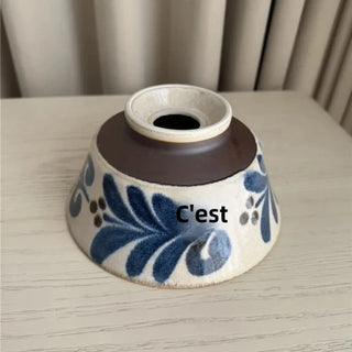 DOUSTRUS Ceramic Floral Blue Pattern Ceiling Light – view 3