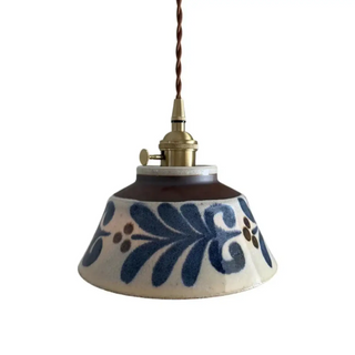 DOUSTRUS Ceramic Floral Blue Pattern Ceiling Light – view 6