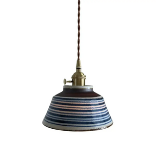 BAKONA Ceramic Striped Vintage Design Ceiling Light – view 3