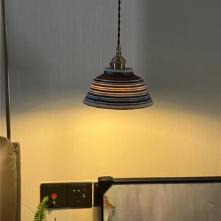 BAKONA Ceramic Striped Vintage Design Ceiling Light – view 1