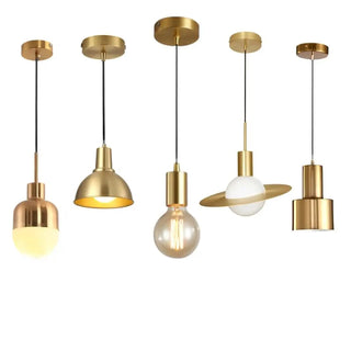Designer gold hanging ceiling lamp, modern elegant pendant light for living room